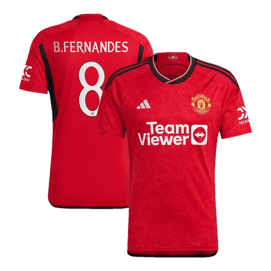 B.FERNANDES #8 Manchester United Home Jersey 2023/24 UCL