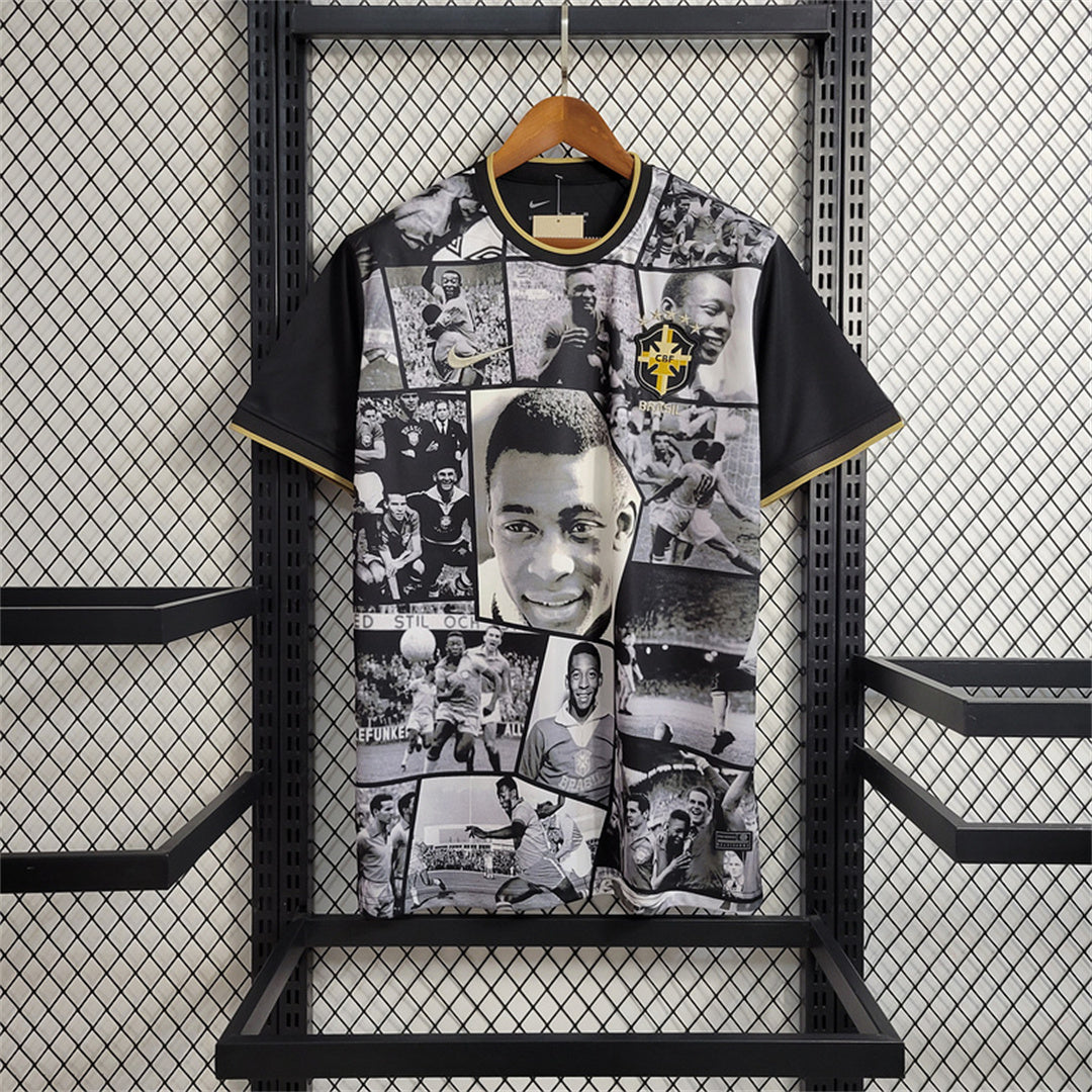 2023 Brazil PELE Commemorative Black Soccer Fan Jersey