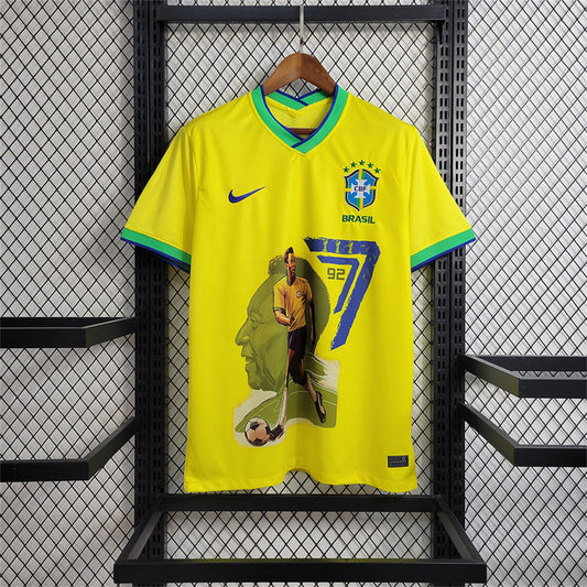 2023 Brazil PELE Commemorative Yellow Type A Soccer Fan Jersey