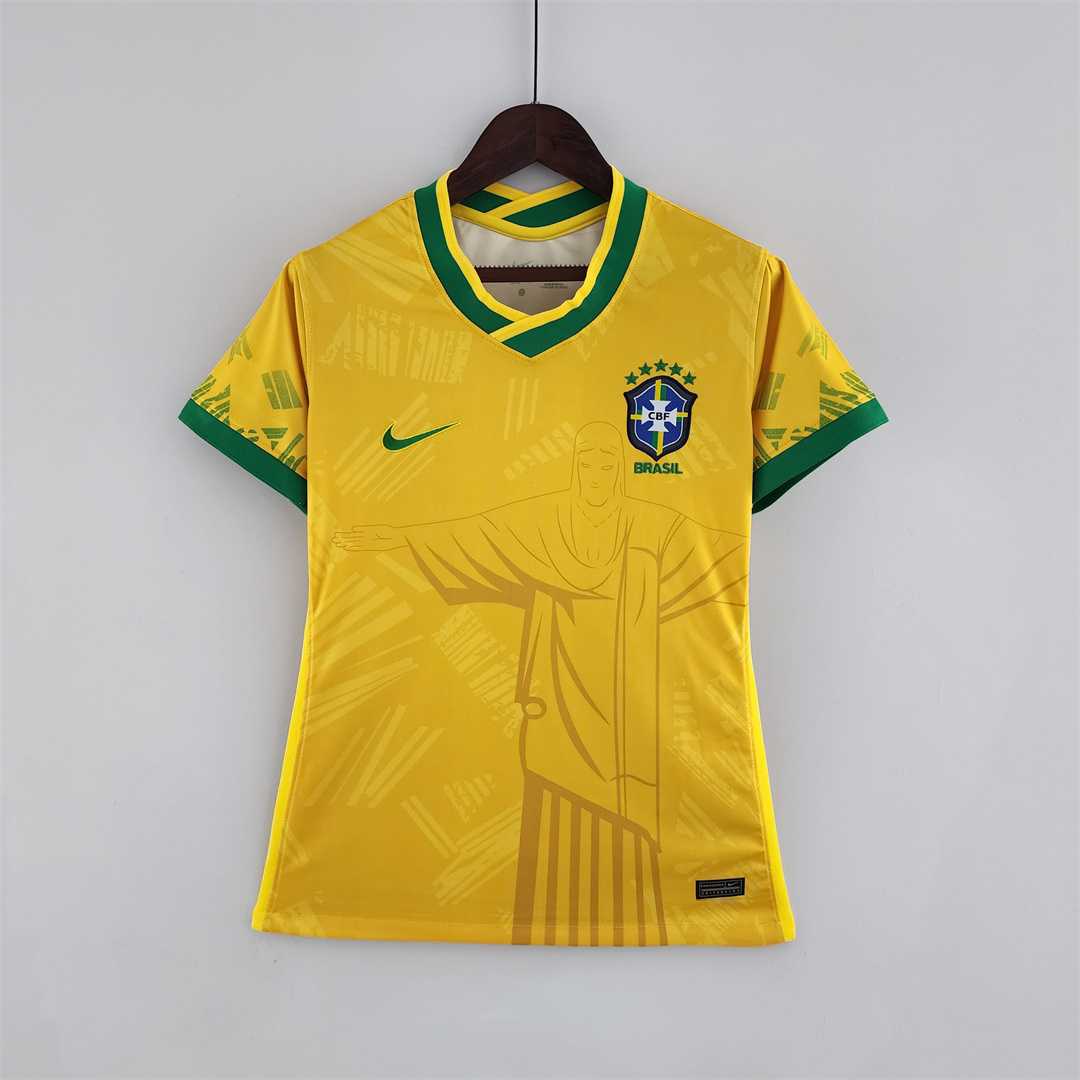 2022 World Cup Brazil classic yellow women Women-s Soccer Fan Jersey