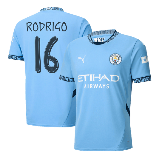 RODRIGO #16 Manchester City Home Soccer Jersey 2024/25 UCL