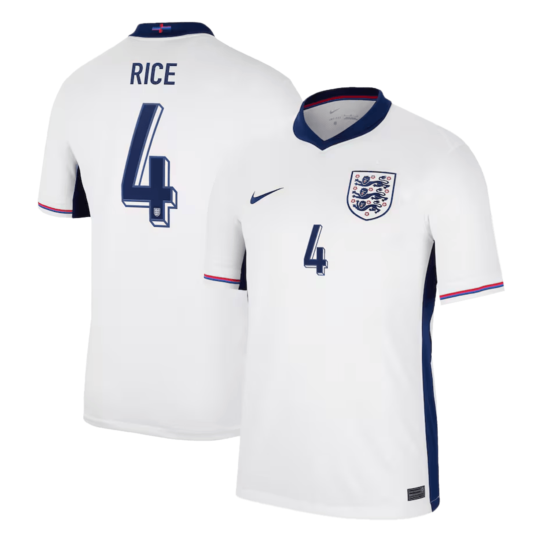 RICE #4 England Home Soccer Jersey EURO 2024