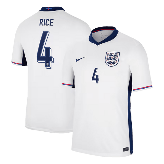 RICE #4 England Home Soccer Jersey EURO 2024
