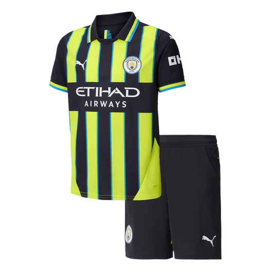 Manchester City Away Kids Soccer Jerseys Kit 2024/25