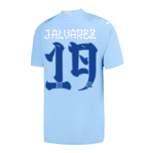 J.ALVAREZ #19 Manchester City Home Soccer Jersey 2023/24