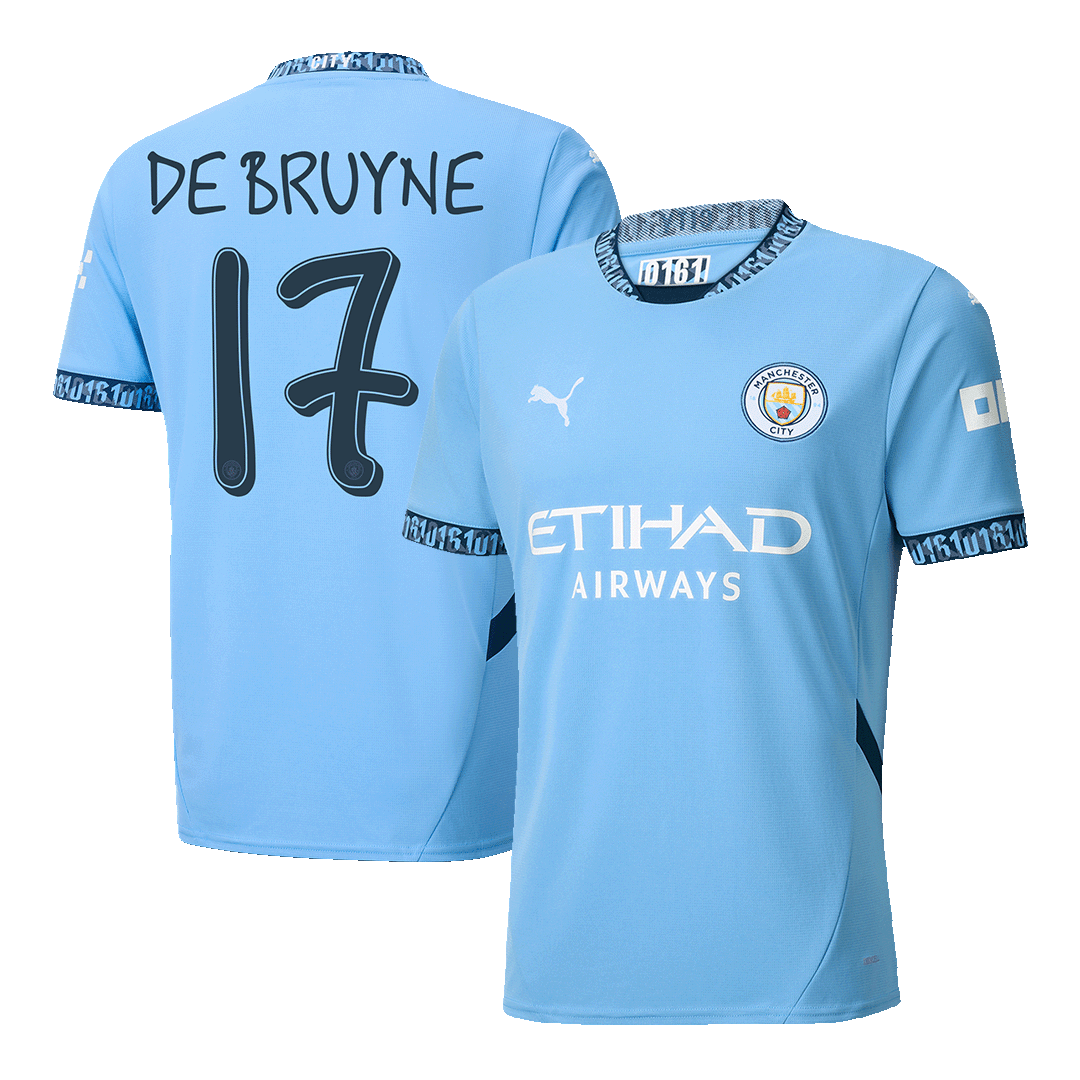 DE BRUYNE #17 Manchester City Home Soccer Jersey 2024/25 UCL