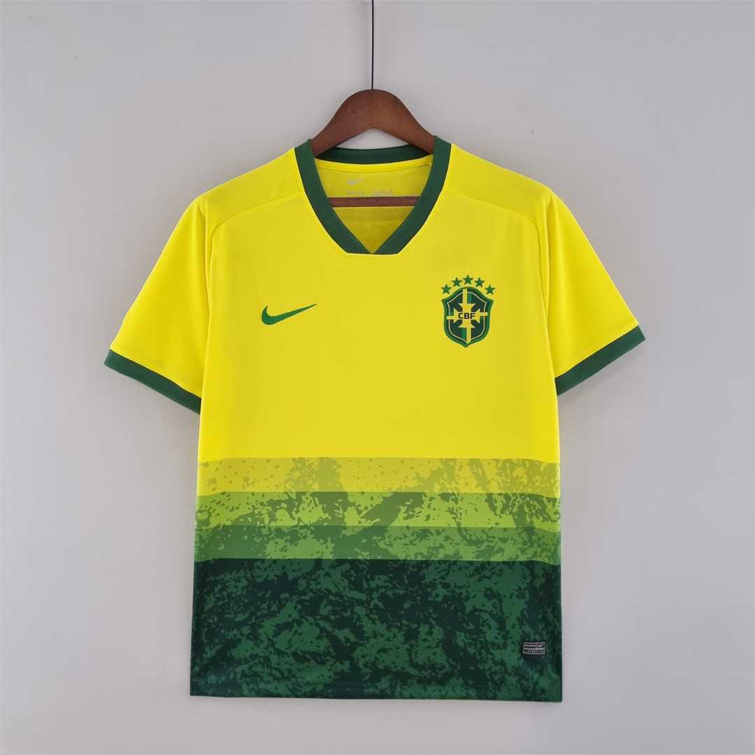 2022 World Cup Brazil Special Edition yellow and green Soccer Fan Jersey