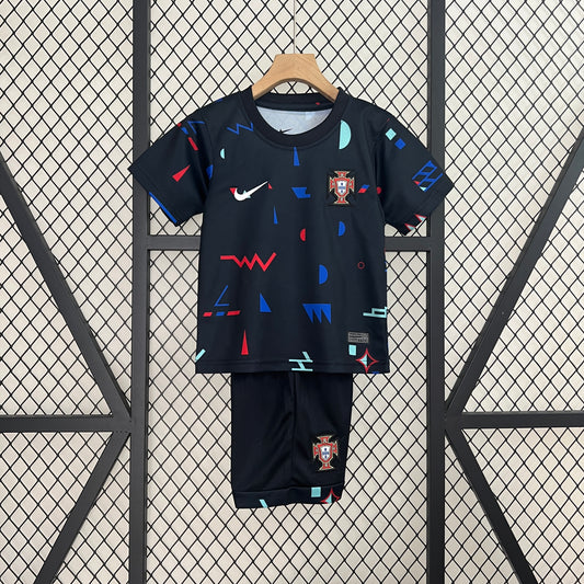 2024 Portugal Black Training Wear Kids Fan Jersey