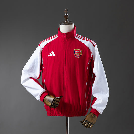 25/26 Arsenal White and Red Windbreaker
