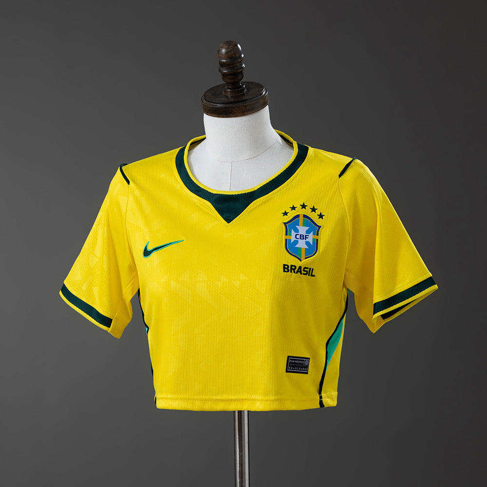 Brazil 2026 Home Women-s crop top style Fan Jersey