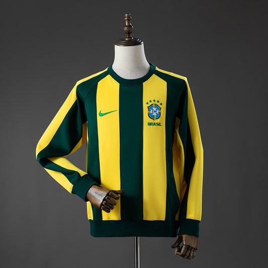 Brazil Long Sleeve SweatMen-s shirt Yellow and Green