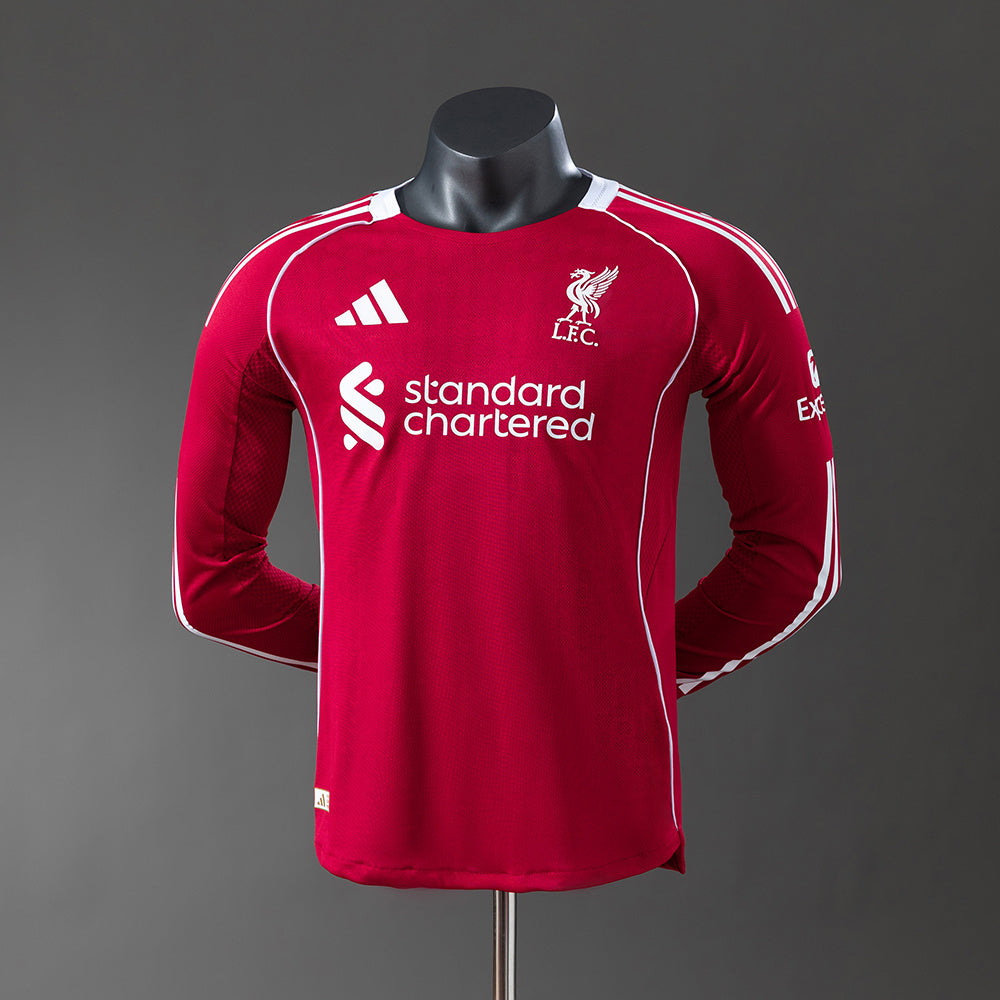 Liverpool 2025/26 Home Soccer Jersey Player Edition Long Sleeve
