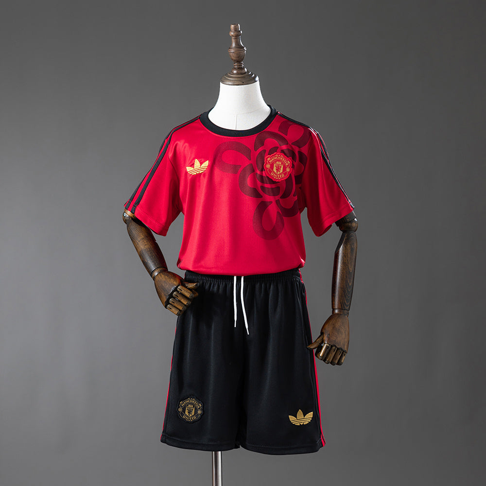 Manchester United 2025/26 Cultural Story Soccer Jersey Kids Kit Red