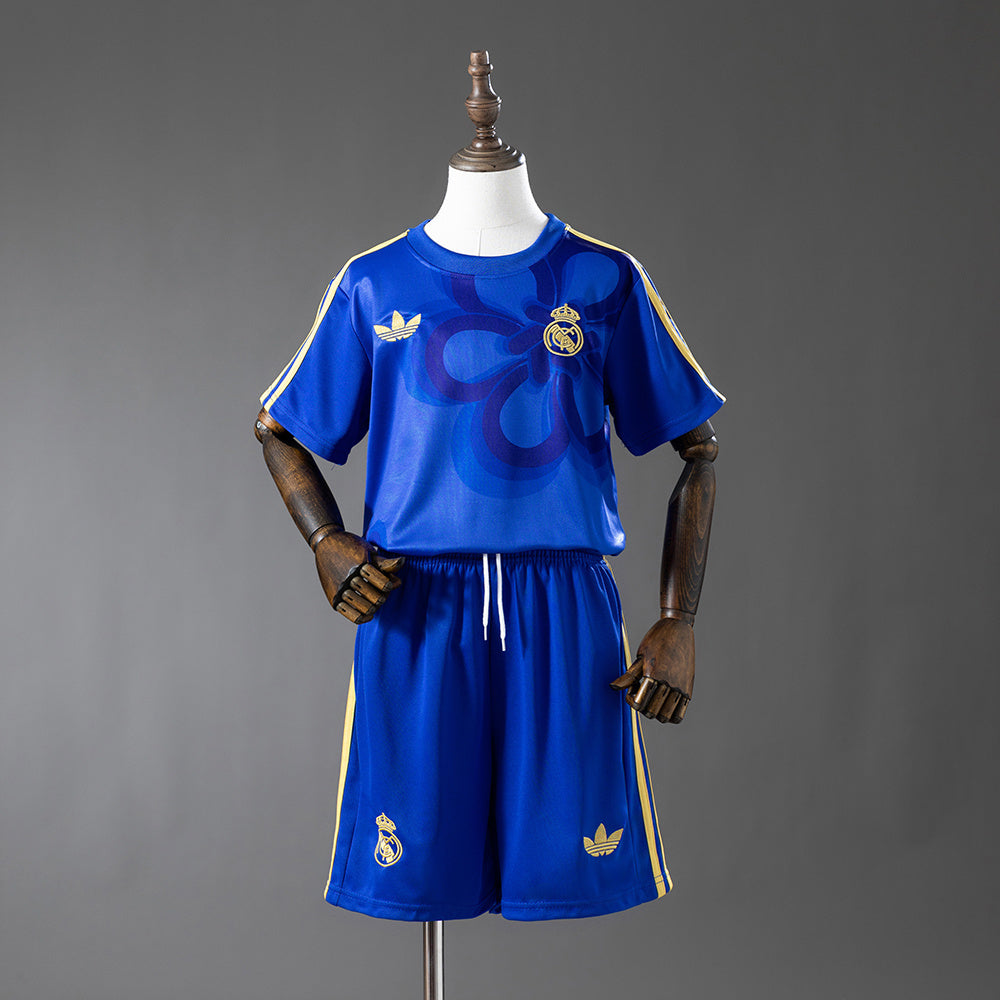 Real Madrid 2025/26 Cultural Story Soccer Jersey Kids Kit Blue