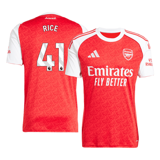 RICE #41 Arsenal Home Soccer Jersey 2025/26