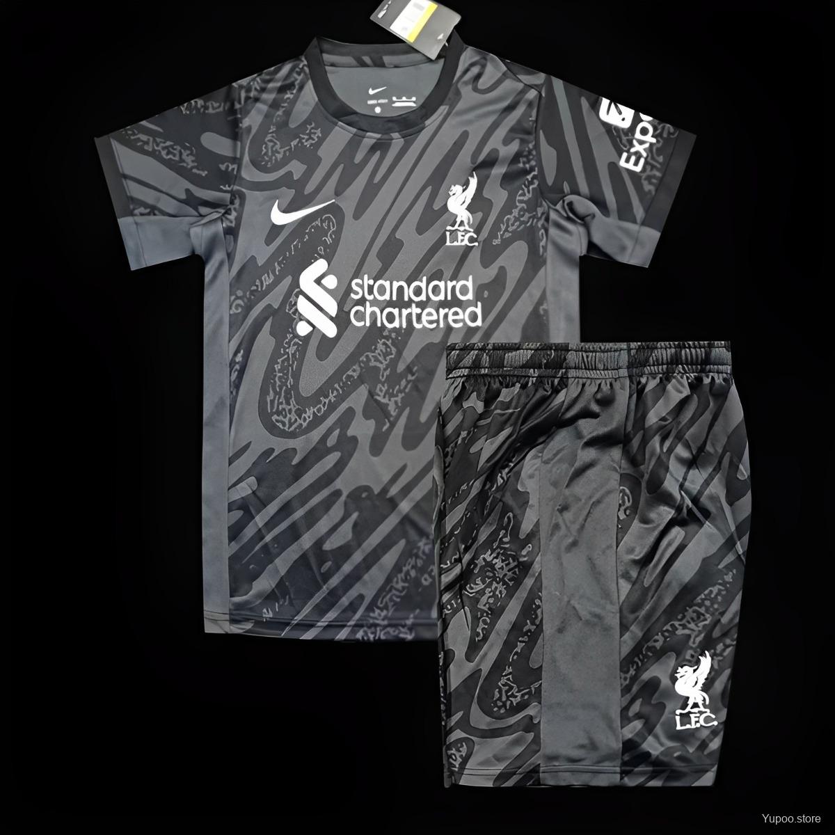 24/25 Liverpool Black Goalkeeper Kids Fan Jersey