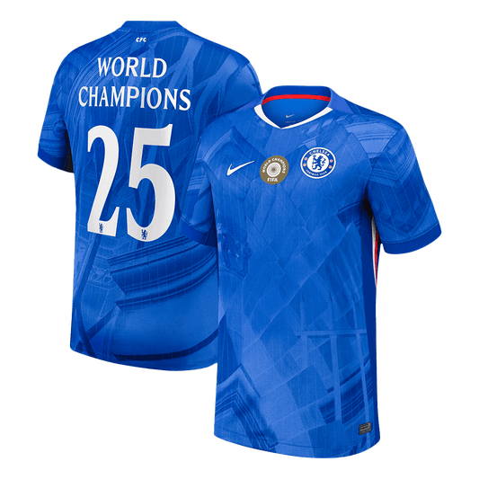 WORLD CHAMPIONS #25 Chelsea Home Soccer Jersey 2025/26 with chest badge