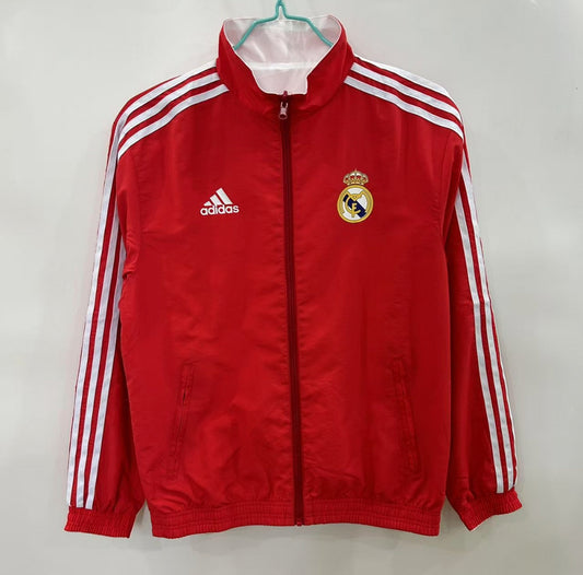 25/26 Real Madrid white and red reversible windbreaker