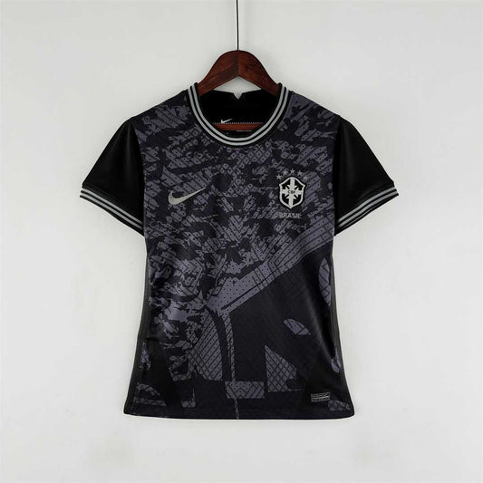 2022 World Cup Brazil all black Women Women-s Soccer Fan Jersey