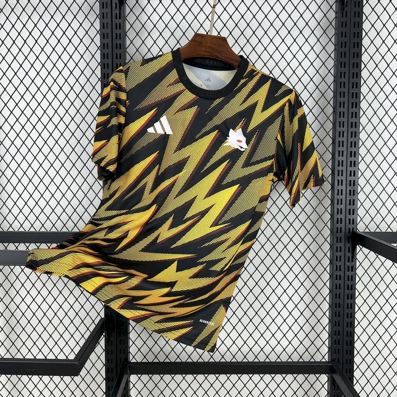 25/26 Roma Pre-Match Yellow training suit Fan Jersey