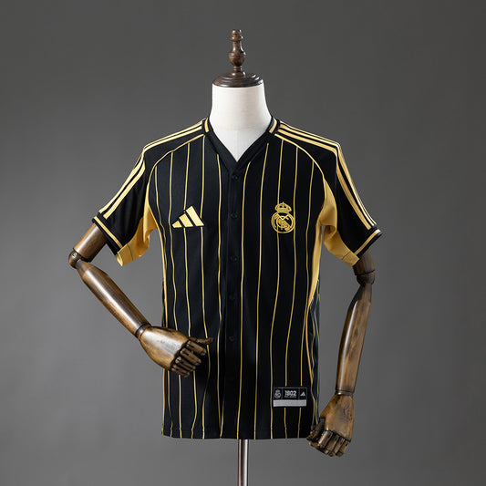 25/26 Real Madrid Baseball Black Fan Jersey