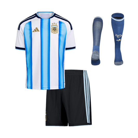 Argentina Home World Cup Kids Soccer Jerseys Full Kit 2025