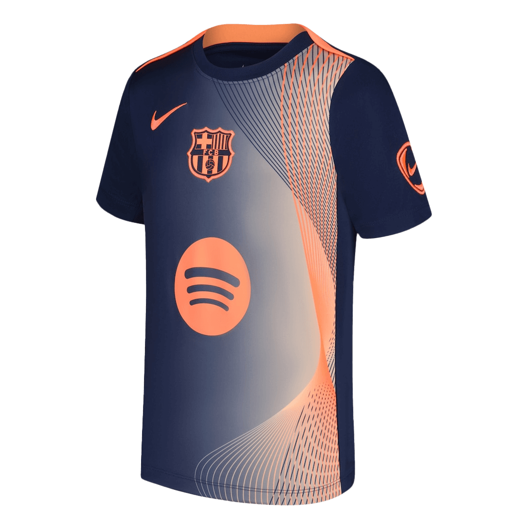 Barcelona Pre-Match Soccer Jersey 2025/26 Orange-Black