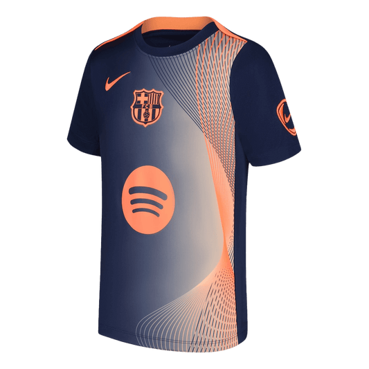 Barcelona Pre-Match Soccer Jersey 2025/26 Orange-Black