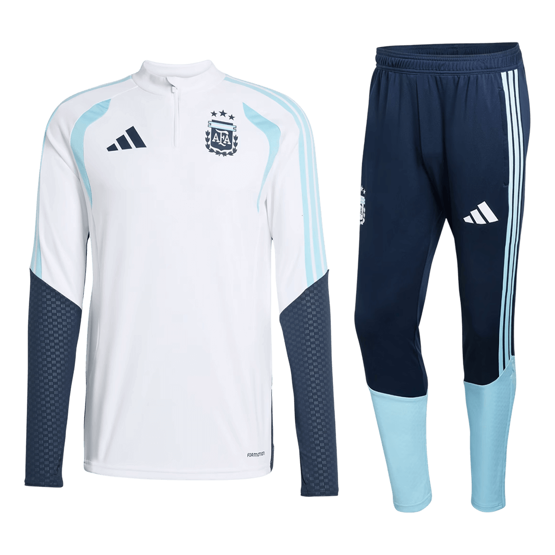 Argentina 1/4 Zip Tracksuit 2026 World Cup Kids White