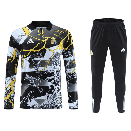 Real Madrid 1/4 Zip Tracksuit 2025/26 Black