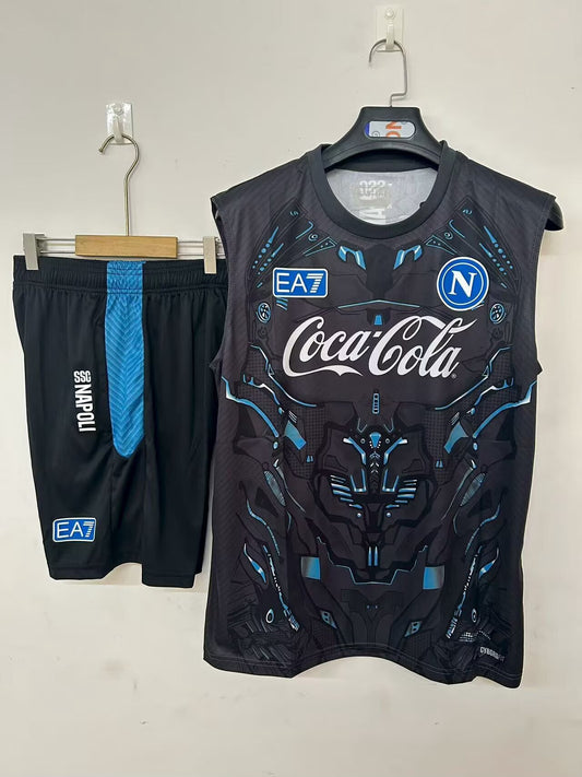 25/26 Napoli black Vest Sleeveless training Fan Jersey