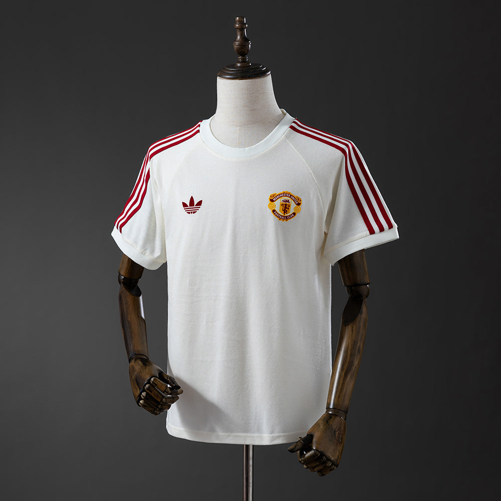 25/26 Manchester United Adidas Originals 3/stripes beige Soccer Fan Jersey