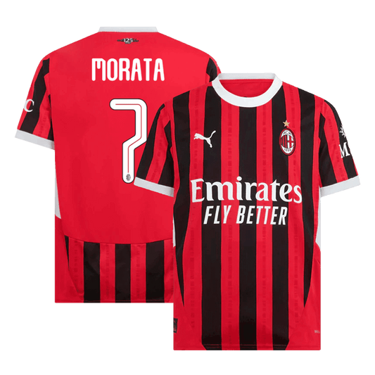 MORATA #7 AC Milan Home Soccer Jersey 2024 UCL