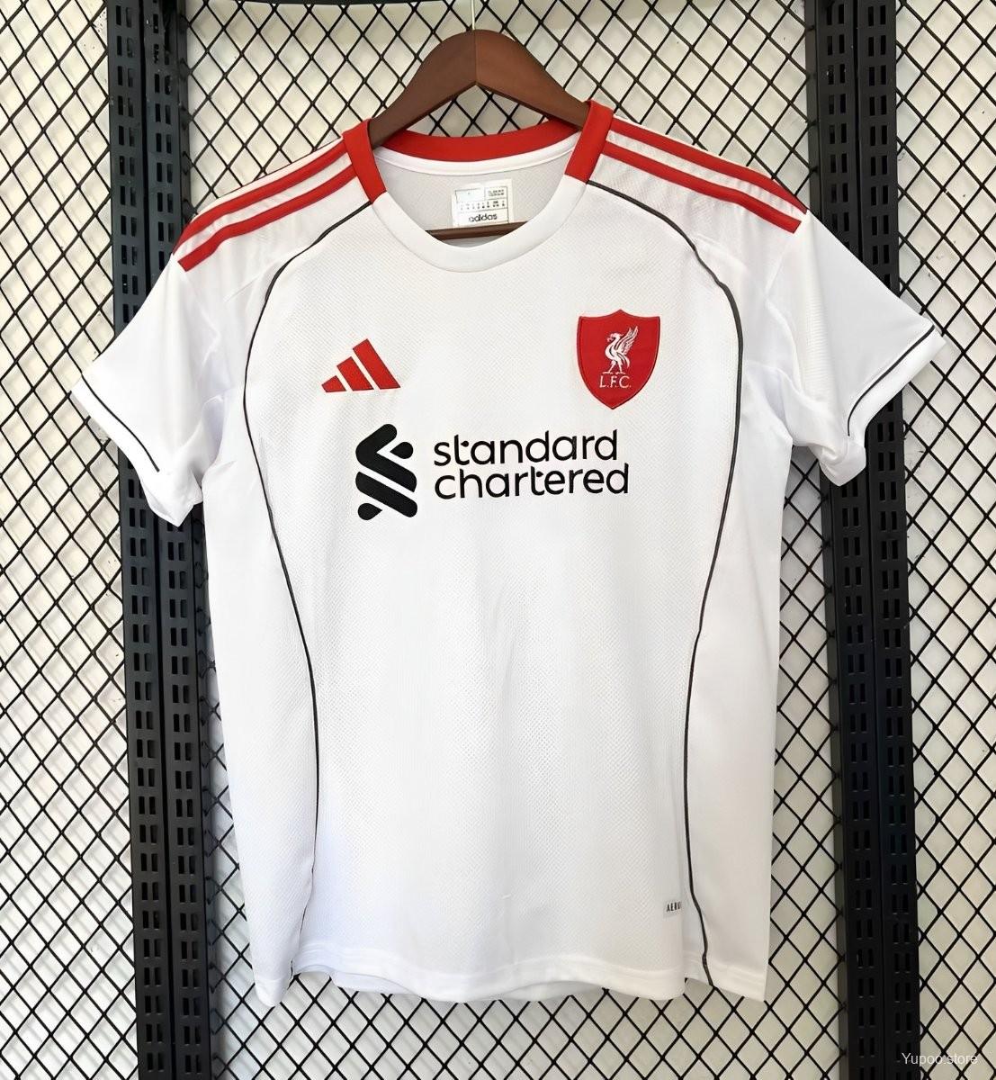 25/26 Liverpool Away White Soccer Fan Jersey