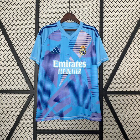 24/25 Real Madrid Goalkeeper Blue Soccer Fan Jersey