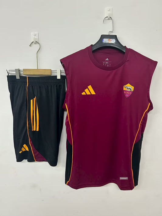 25/26 Roma Red Vest Sleeveless training Fan Jersey