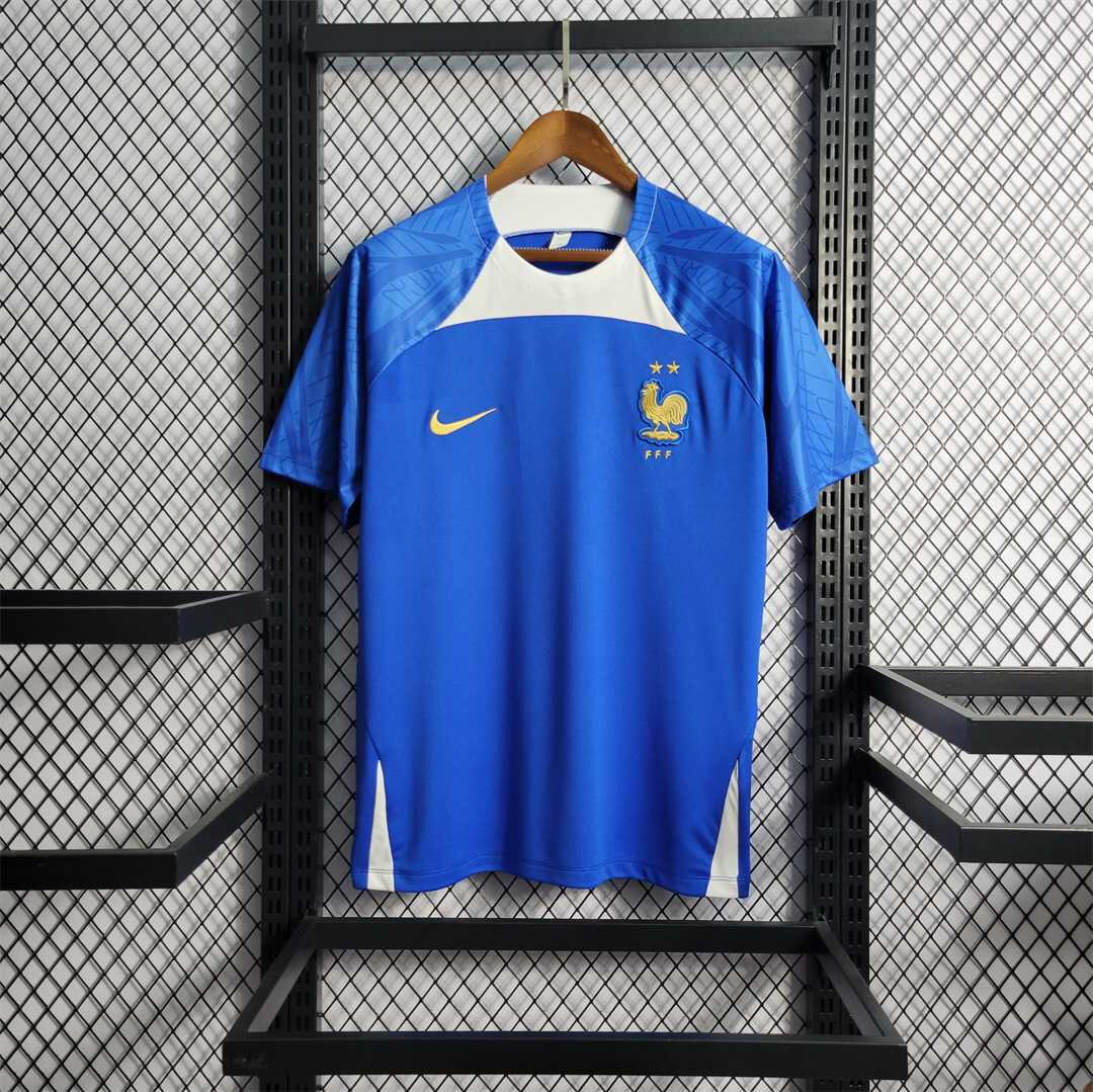 2022 World Cup France Blue Training Soccer Fan Jersey