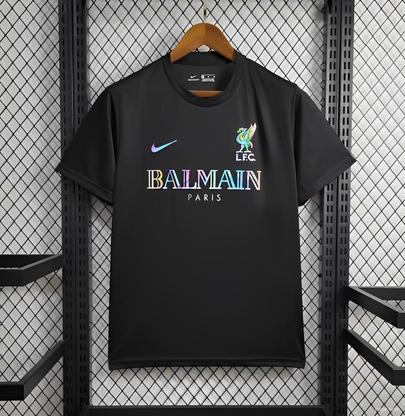 24/25 Liverpool Balmain Black Training Soccer Fan Jersey