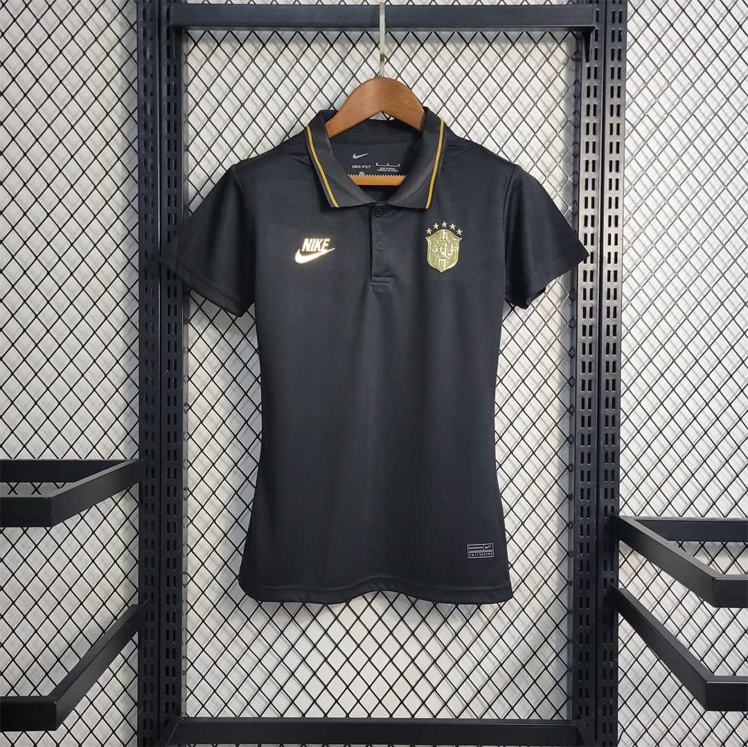 2022 World Cup Brazil Gold Nike Women POLO Women-s Fan Jersey