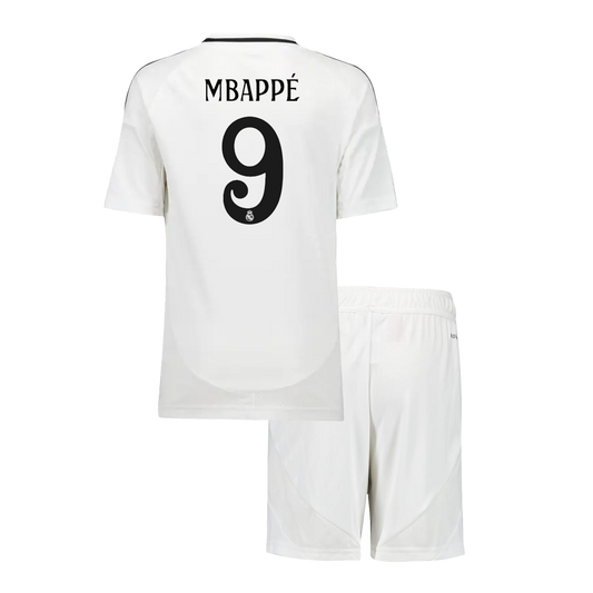MBAPPE #9 Real Madrid Home Kids Soccer Jerseys Kit 2024/25