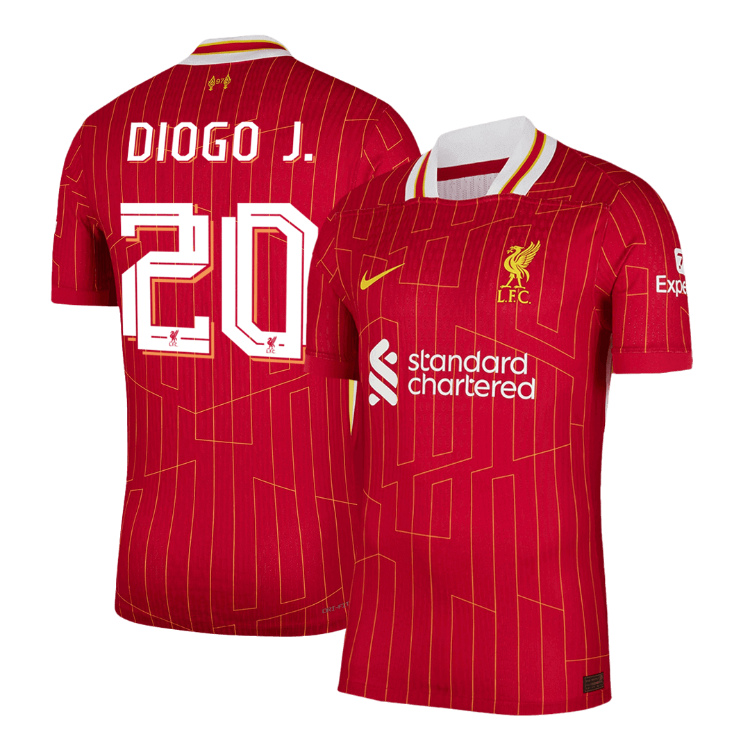 DIOGO J. #20 Liverpool Home Premium Soccer Jersey 2024/25 UCL