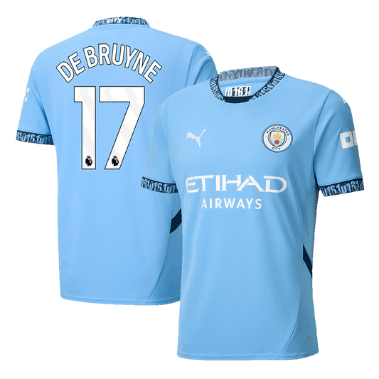 DE BRUYNE #17 Manchester City Home Soccer Jersey 2024/25 UCL