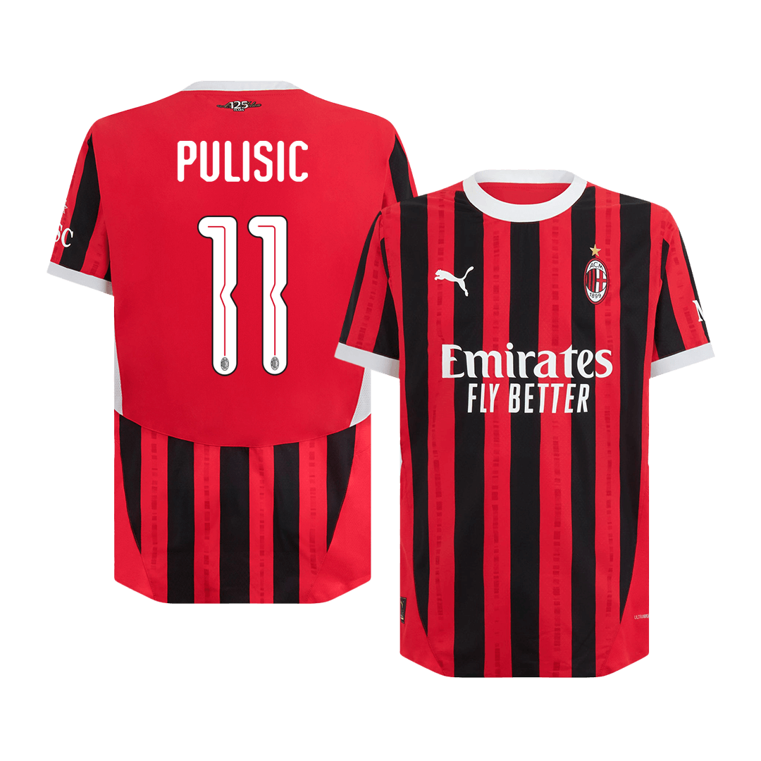 PULISIC #11 AC Milan Home Premium Soccer Jersey 2024 UCL