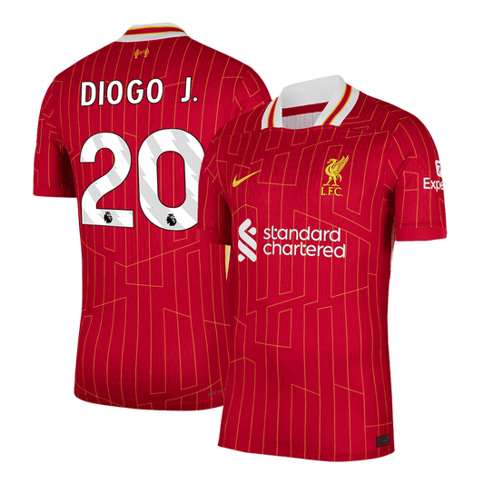 DIOGO J. #20 Liverpool Home Premium Soccer Jersey 2024/25