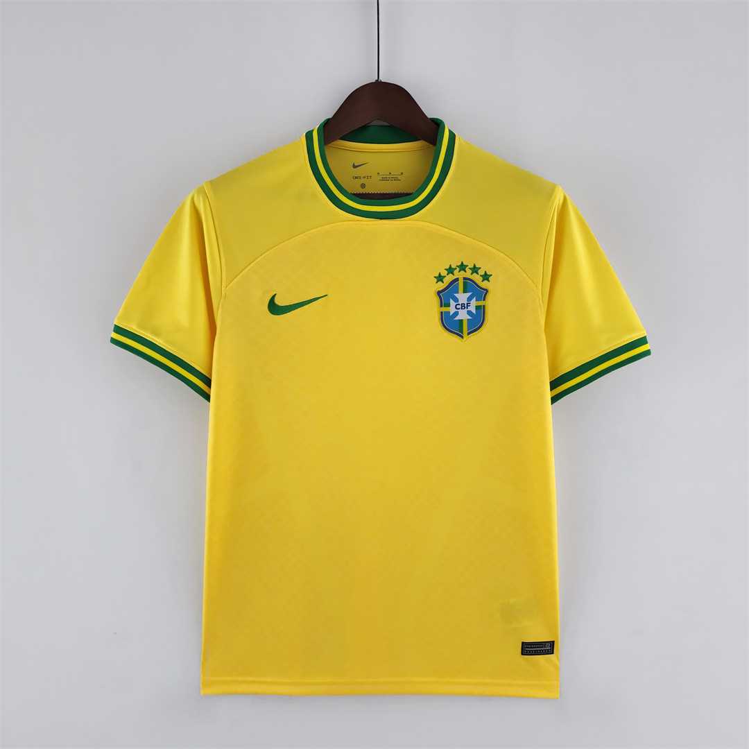 2022 World Cup Brazil Concept Yellow Soccer Fan Jersey