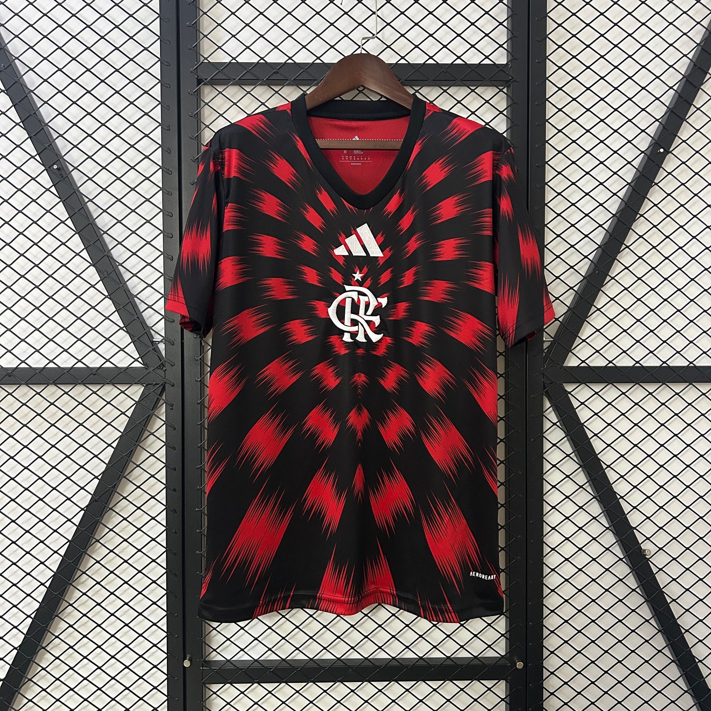 25/26 Flamengo Pre-Match Red and Black Fan Jersey