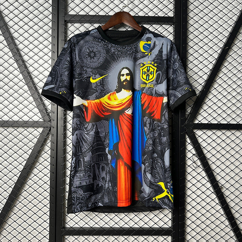 2025 Brazil Black Jesus special Fan Jersey