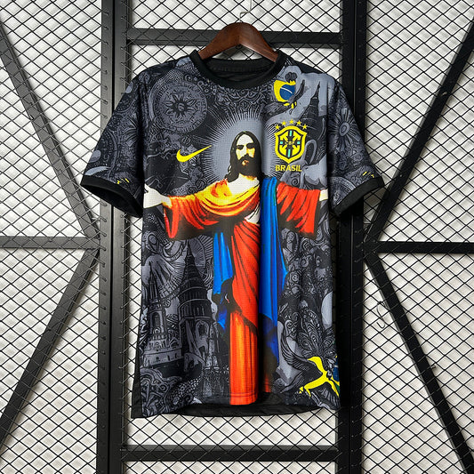 2025 Brazil Black Jesus special Fan Jersey