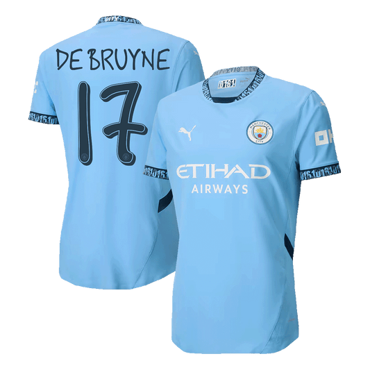 DE BRUYNE #17 Manchester City Home Premium Soccer Jersey 2024 UCL
