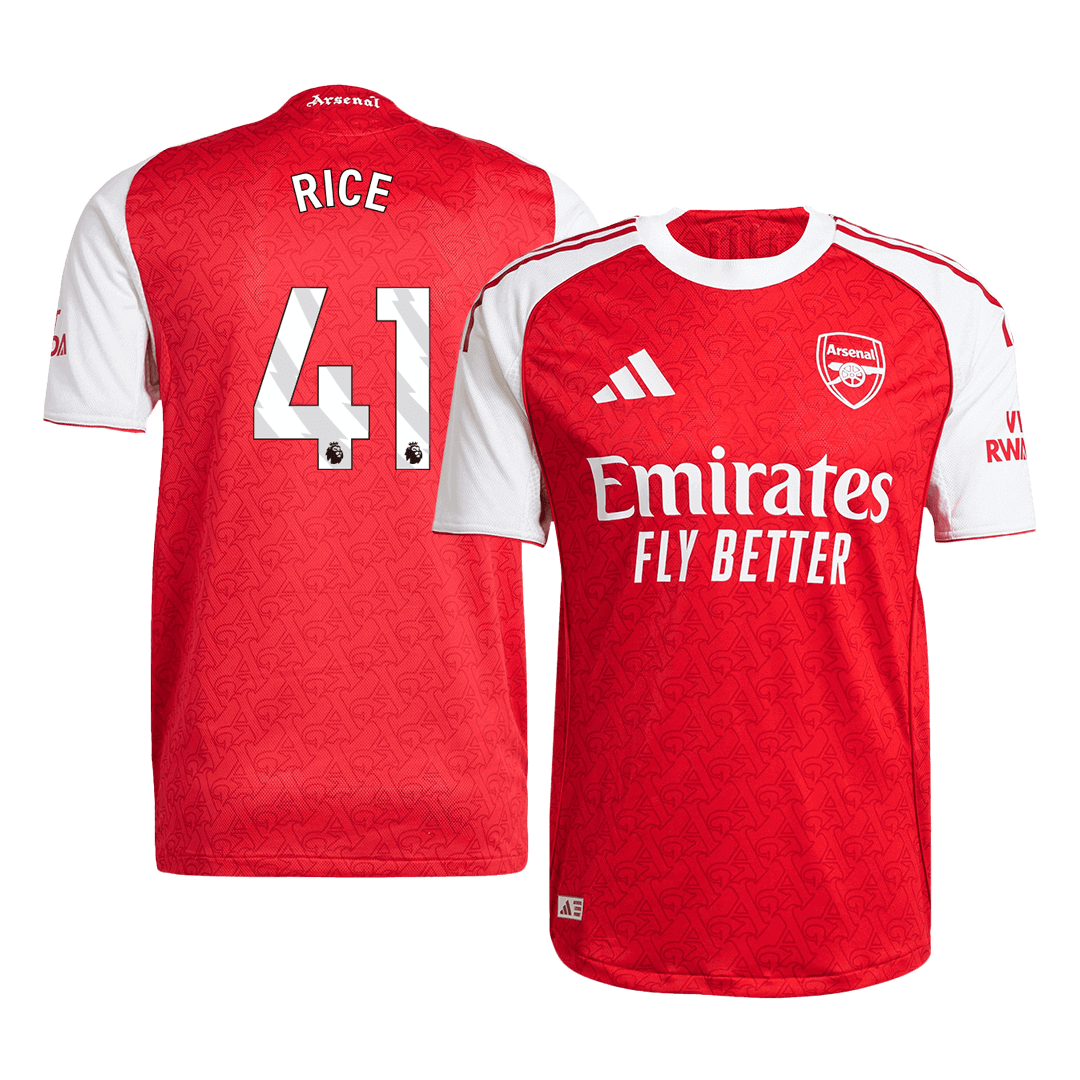 RICE #41 Arsenal Home Premium Soccer Jersey 2025/26